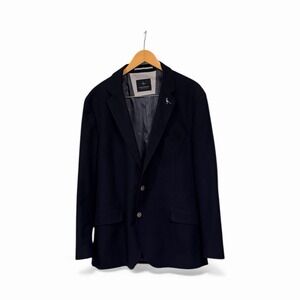 NWOT Tailorbyrd Navy Blue Sport Coat Suit Blazer 46L Stretch READ